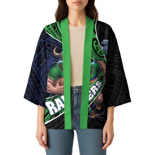 Canberra Raiders Rugby Kimono Tribal Polynesian Power Art - Lightning Mascot