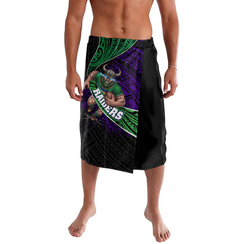 Canberra Raiders Rugby Lavalava Tribal Polynesian Power Art - Lightning Mascot