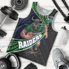 Canberra Raiders Rugby Men Tank Top Tribal Polynesian Power Art - Lightning Mascot
