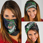 Canberra Raiders Rugby Neck Gaiter Tribal Polynesian Power Art - Lightning Mascot