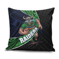 Canberra Raiders Rugby Pillow Cover Tribal Polynesian Power Art - Lightning Mascot