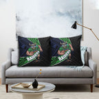 Canberra Raiders Rugby Pillow Cover Tribal Polynesian Power Art - Lightning Mascot