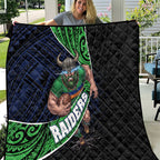 Canberra Raiders Rugby Quilt Tribal Polynesian Power Art - Lightning Mascot