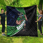 Canberra Raiders Rugby Quilt Tribal Polynesian Power Art - Lightning Mascot