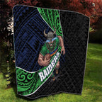 Canberra Raiders Rugby Quilt Tribal Polynesian Power Art - Lightning Mascot