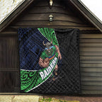 Canberra Raiders Rugby Quilt Tribal Polynesian Power Art - Lightning Mascot