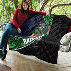 Canberra Raiders Rugby Quilt Tribal Polynesian Power Art - Lightning Mascot