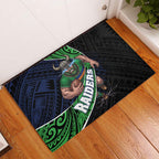 Canberra Raiders Rugby Rubber Doormat Tribal Polynesian Power Art - Lightning Mascot