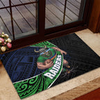 Canberra Raiders Rugby Rubber Doormat Tribal Polynesian Power Art - Lightning Mascot