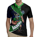 Canberra Raiders Rugby Rugby Jersey Tribal Polynesian Power Art - Lightning Mascot