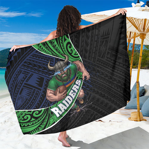 Canberra Raiders Rugby Sarong Tribal Polynesian Power Art - Lightning Mascot
