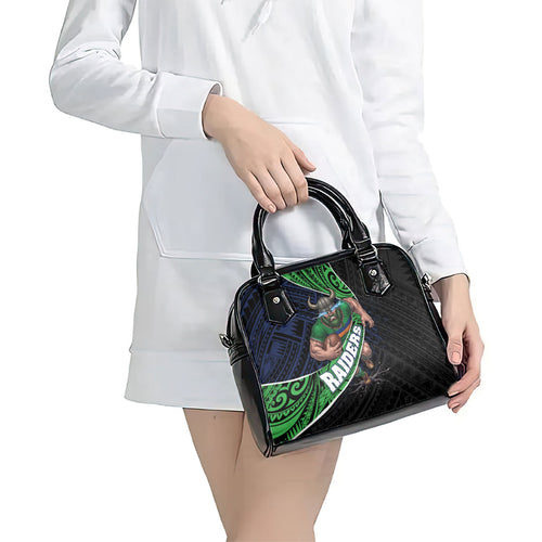 Canberra Raiders Rugby Shoulder Handbag Tribal Polynesian Power Art - Lightning Mascot