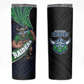 Canberra Raiders Rugby Skinny Tumbler Tribal Polynesian Power Art - Lightning Mascot