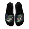 Canberra Raiders Rugby Slide Sandals Tribal Polynesian Power Art - Lightning Mascot