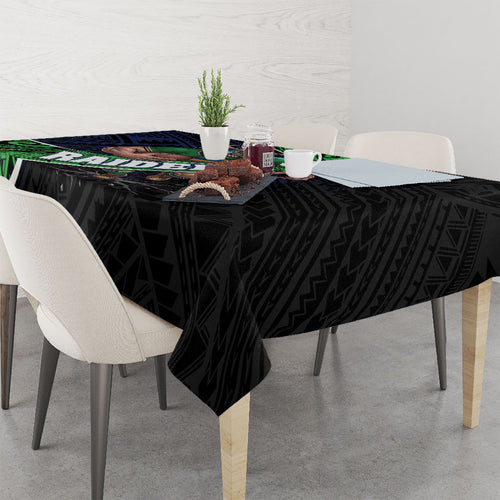 Canberra Raiders Rugby Tablecloth Tribal Polynesian Power Art - Lightning Mascot