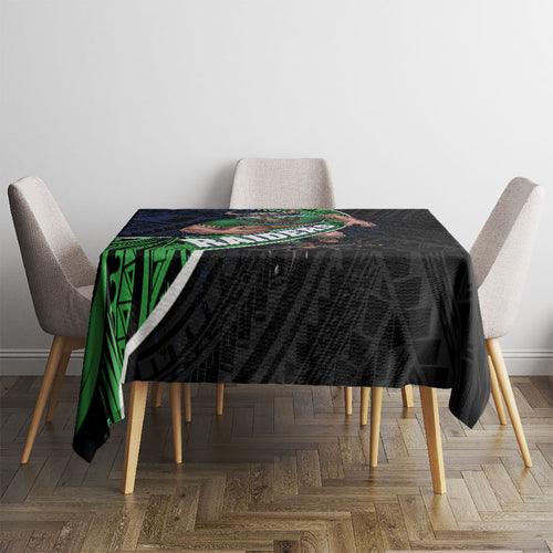 Canberra Raiders Rugby Tablecloth Tribal Polynesian Power Art - Lightning Mascot