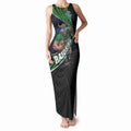 Canberra Raiders Rugby Tank Maxi Dress Tribal Polynesian Power Art - Lightning Mascot