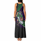 Canberra Raiders Rugby Tank Maxi Dress Tribal Polynesian Power Art - Lightning Mascot