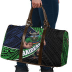 Canberra Raiders Rugby Travel Bag Tribal Polynesian Power Art - Lightning Mascot