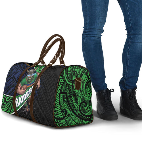 Canberra Raiders Rugby Travel Bag Tribal Polynesian Power Art - Lightning Mascot