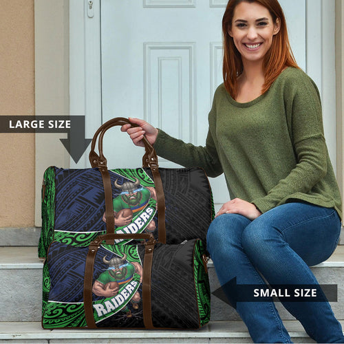 Canberra Raiders Rugby Travel Bag Tribal Polynesian Power Art - Lightning Mascot