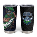Canberra Raiders Rugby Tumbler Cup Tribal Polynesian Power Art - Lightning Mascot