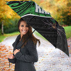 Canberra Raiders Rugby Umbrella Tribal Polynesian Power Art - Lightning Mascot