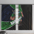 Canberra Raiders Rugby Window Curtain Tribal Polynesian Power Art - Lightning Mascot