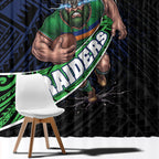 Canberra Raiders Rugby Window Curtain Tribal Polynesian Power Art - Lightning Mascot