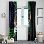Canberra Raiders Rugby Window Curtain Tribal Polynesian Power Art - Lightning Mascot