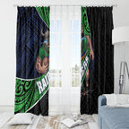 Canberra Raiders Rugby Window Curtain Tribal Polynesian Power Art - Lightning Mascot