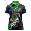 Canberra Raiders Rugby Women Polo Shirt Tribal Polynesian Power Art - Lightning Mascot