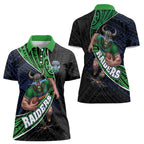 Canberra Raiders Rugby Women Polo Shirt Tribal Polynesian Power Art - Lightning Mascot