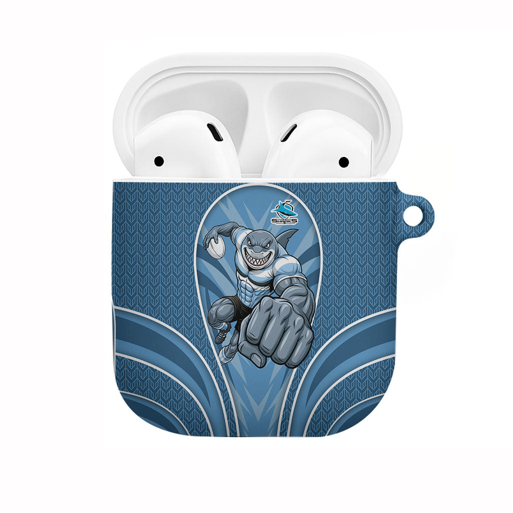 Cronulla Sutherland Sharks Rugby Mascot AirPods Case Australian Rugby Culture - Tribal Inspired Sharks