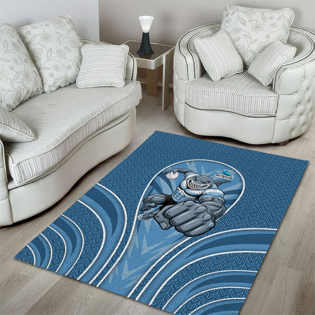 Cronulla Sutherland Sharks Rugby Mascot Area Rug Australian Rugby Culture - Tribal Inspired Sharks