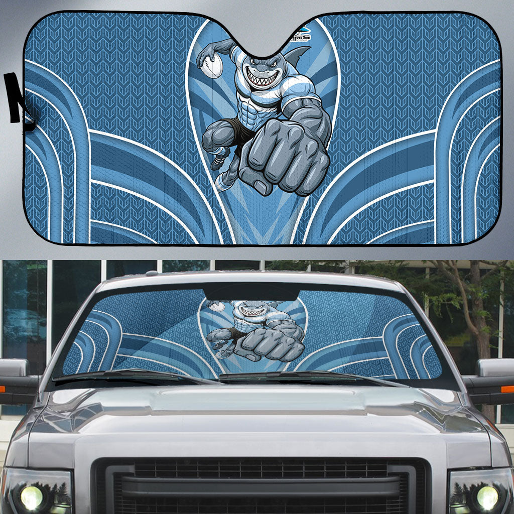 Cronulla Sutherland Sharks Rugby Mascot Auto Sun Shade Australian Rugby Culture - Tribal Inspired Sharks
