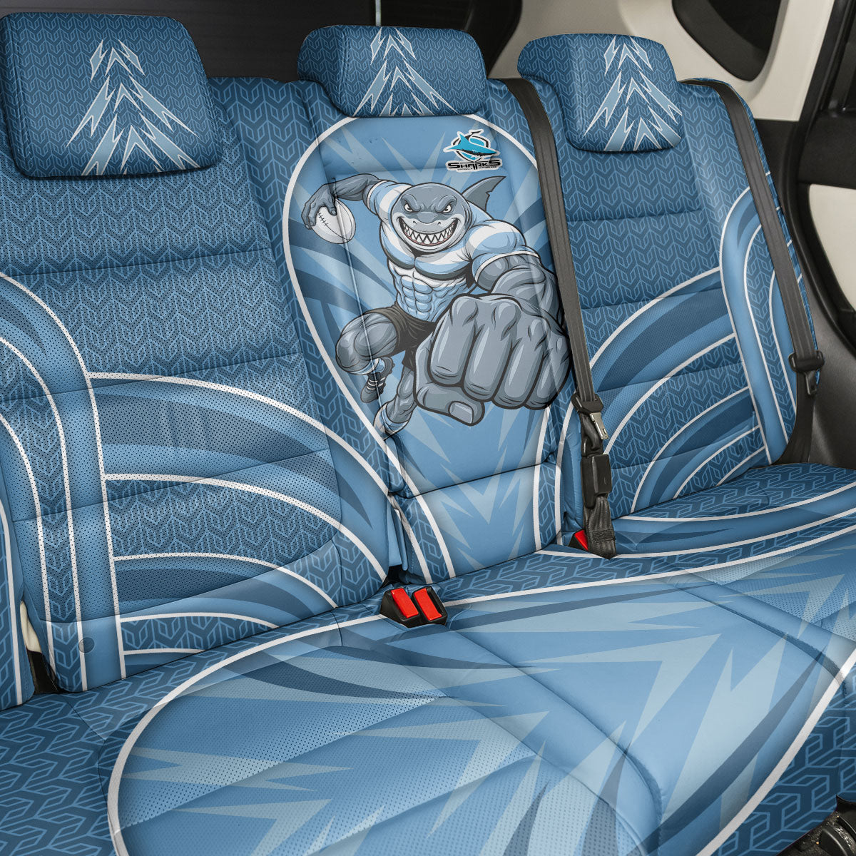 Cronulla Sutherland Sharks Rugby Mascot Back Car Seat Cover Australian Rugby Culture - Tribal Inspired Sharks
