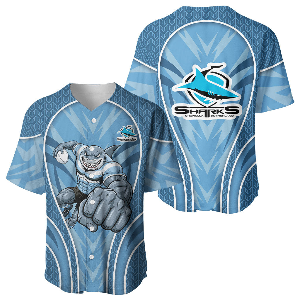 Cronulla Sutherland Sharks Rugby Mascot Baseball Jersey Australian Rugby Culture - Tribal Inspired Sharks