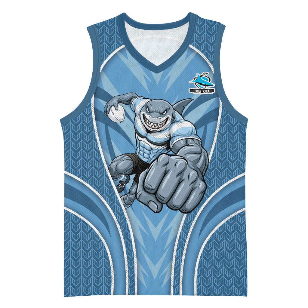 Cronulla Sutherland Sharks Rugby Mascot Basketball Jersey Australian Rugby Culture - Tribal Inspired Sharks