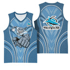 Cronulla Sutherland Sharks Rugby Mascot Basketball Jersey Australian Rugby Culture - Tribal Inspired Sharks