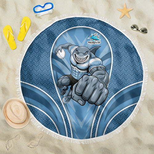 Cronulla Sutherland Sharks Rugby Mascot Beach Blanket Australian Rugby Culture - Tribal Inspired Sharks