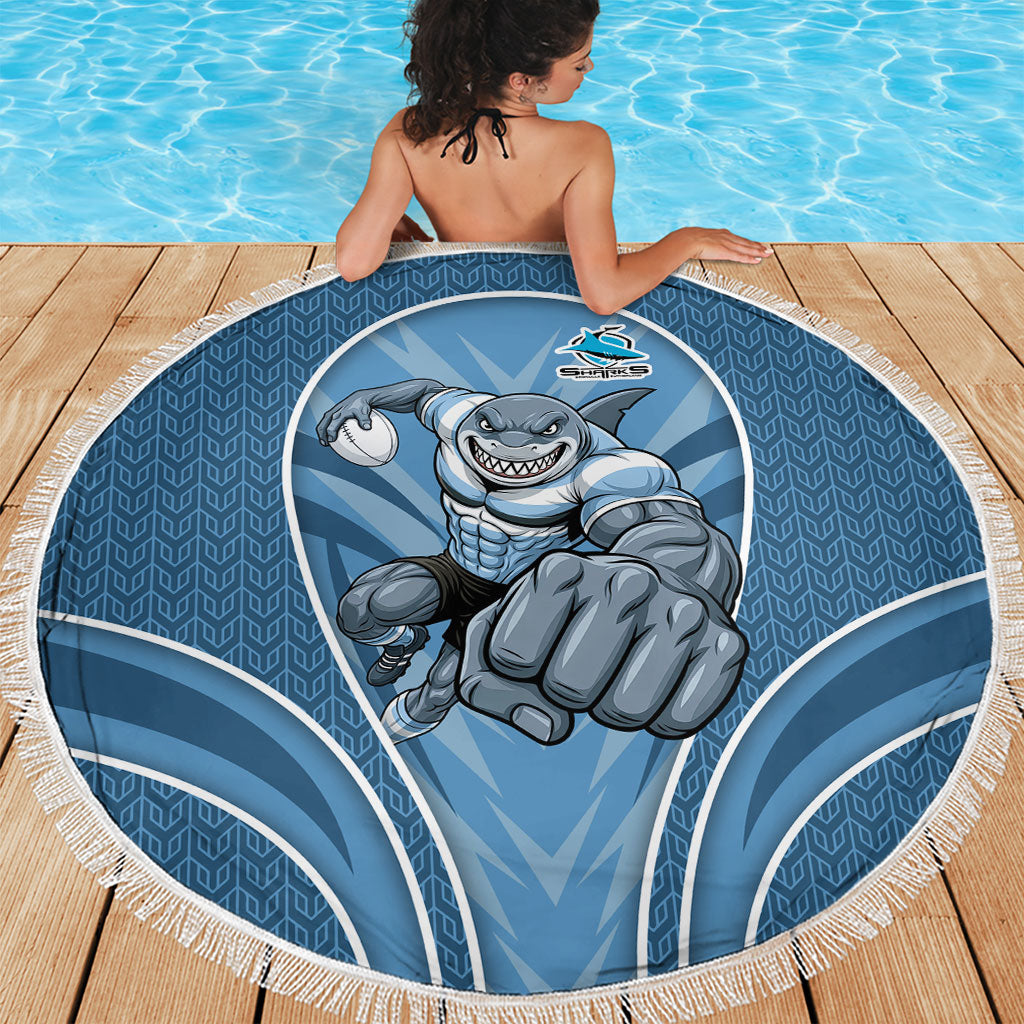Cronulla Sutherland Sharks Rugby Mascot Beach Blanket Australian Rugby Culture - Tribal Inspired Sharks