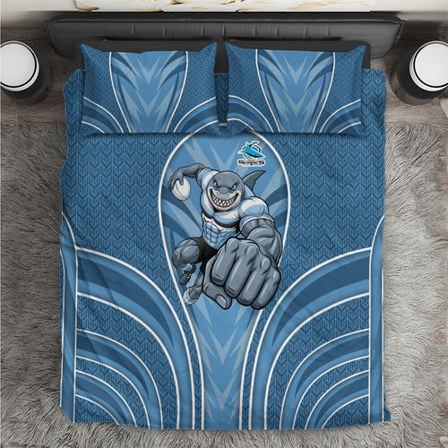 Cronulla Sutherland Sharks Rugby Mascot Bedding Set Australian Rugby Culture - Tribal Inspired Sharks