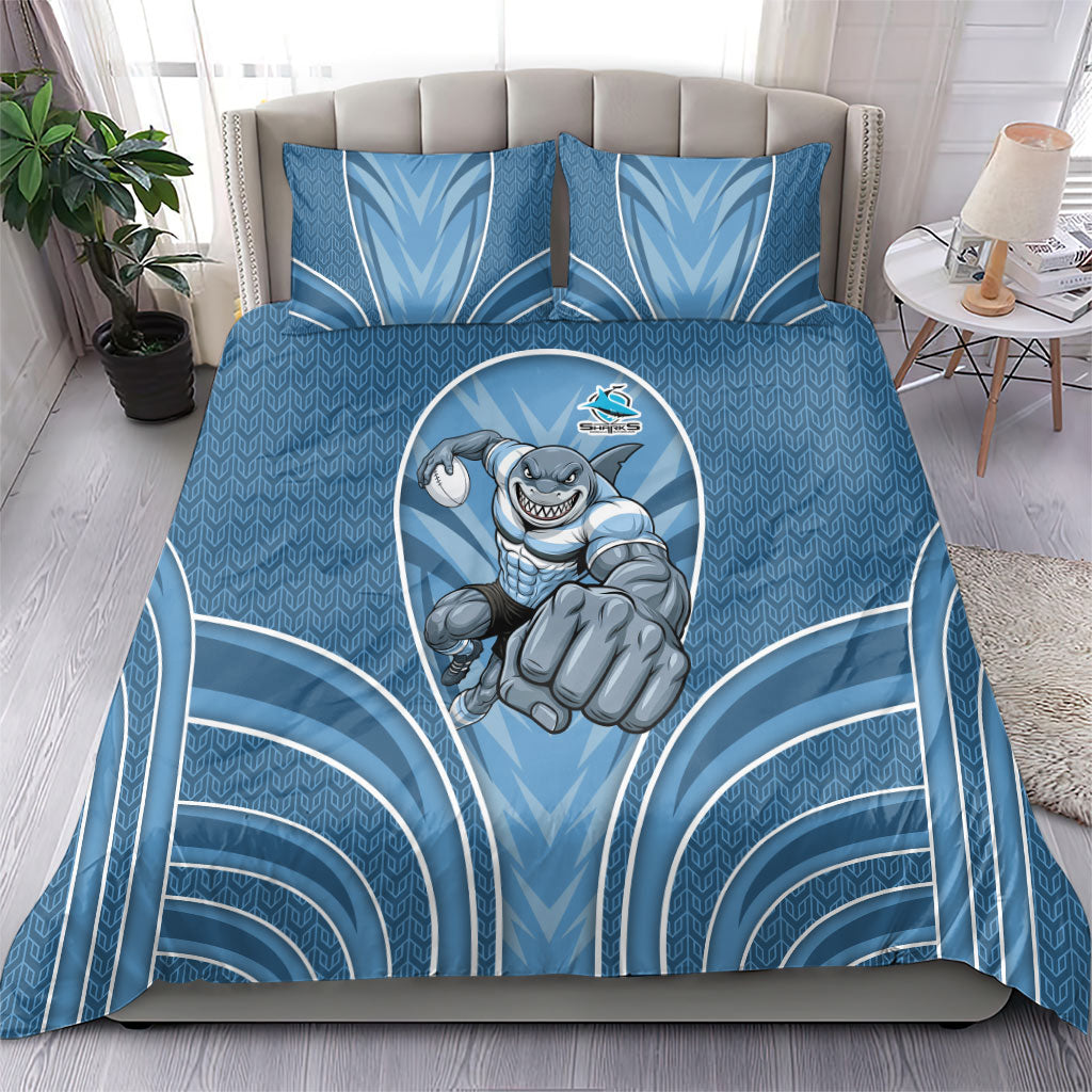 Cronulla Sutherland Sharks Rugby Mascot Bedding Set Australian Rugby Culture - Tribal Inspired Sharks