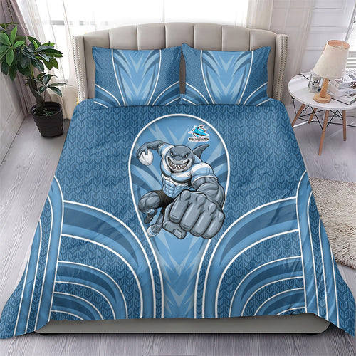 Cronulla Sutherland Sharks Rugby Mascot Bedding Set Australian Rugby Culture - Tribal Inspired Sharks