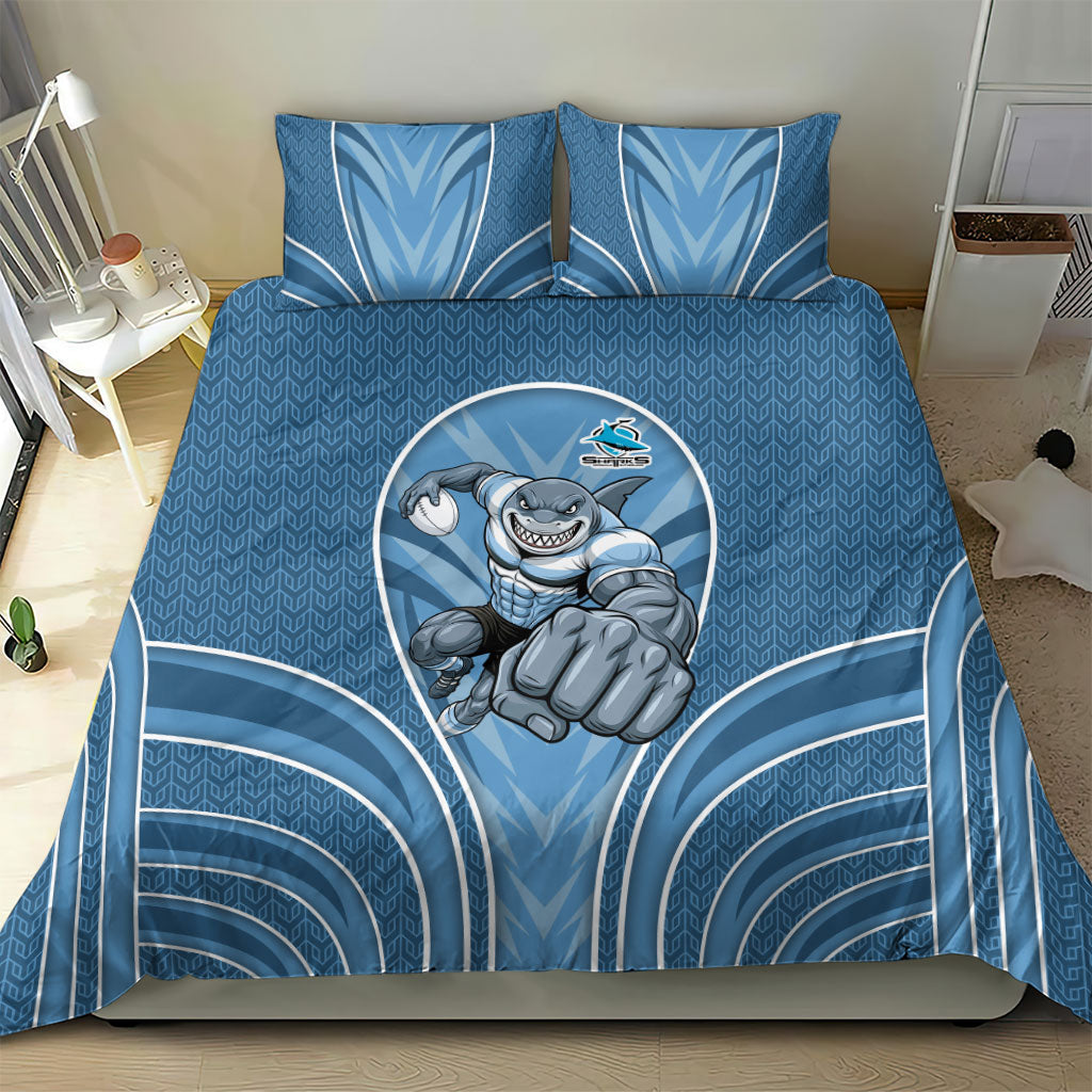 Cronulla Sutherland Sharks Rugby Mascot Bedding Set Australian Rugby Culture - Tribal Inspired Sharks