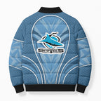 Cronulla Sutherland Sharks Rugby Mascot Bomber Puffer Jacket Australian Rugby Culture - Tribal Inspired Sharks