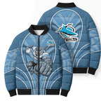 Cronulla Sutherland Sharks Rugby Mascot Bomber Puffer Jacket Australian Rugby Culture - Tribal Inspired Sharks