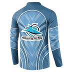 Cronulla Sutherland Sharks Rugby Mascot Button Sweatshirt Australian Rugby Culture - Tribal Inspired Sharks