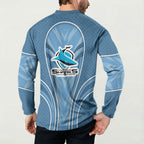 Cronulla Sutherland Sharks Rugby Mascot Button Sweatshirt Australian Rugby Culture - Tribal Inspired Sharks